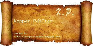 Kopper Péter névjegykártya