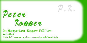 peter kopper business card